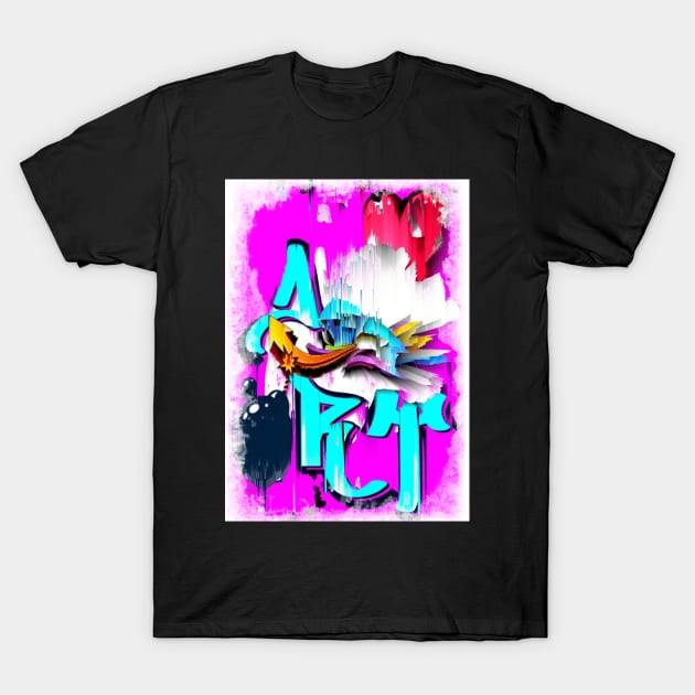 Art love graffiti T-Shirt by SilverPixieArt